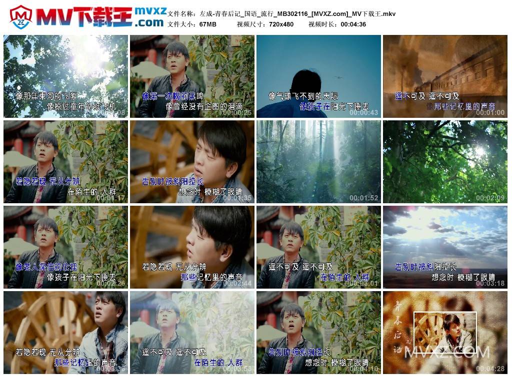 左成-青春后记_国语_流行_MB302116